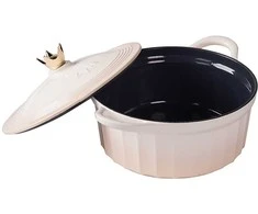 Apvalus emaliuotas ketaus puodas Zyle ZY13KI Ø28, baltas, 5,5 l