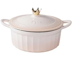 Apvalus emaliuotas ketaus puodas Zyle ZY13KI Ø28, baltas, 5,5 l