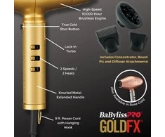Profesionalus plaukų džiovintuvas BaByliss Pro 4 Artists Gold FX Digital Dryer FXBDG1E, 2200 W, aukso spalvos