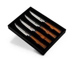 Damasko plieno peilių rinkinys kepsniams KAMAZAKI, 4 vnt. KZI001SET