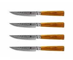 Damasko plieno peilių rinkinys kepsniams KAMAZAKI, 4 vnt. KZI001SET
