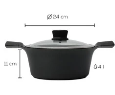Indukcinis puodas su dangčiu Zyle ZY3024PT Ø24 cm, 4l