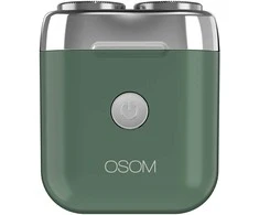 Mini plaukų skutimo mašinėlė-barzdaskutė OSOM Dual Blade Rotary Shaver OSOM02971, žalios spalvos