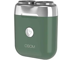 Mini plaukų skutimo mašinėlė-barzdaskutė OSOM Dual Blade Rotary Shaver OSOM02971, žalios spalvos