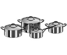 Nerūdijančio plieno puodų rinkinys Zyle ZY1420PS, 4 vnt