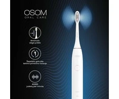 Įkraunamas, elektrinis, garsinis dantų šepetėlis OSOM Oral Care Sonic Elektrinis dantų šepetėlis Baltas OSOMORALV10WH, baltos spalvos