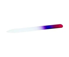 Stiklinė nagų dildė OSOM Professional NF04C03C06, smailiu galu, dvipusė su plastikiniu įdėklu, 13,5 cm