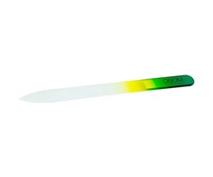 Stiklinė nagų dildė OSOM Professional NF04C04C02, smailiu galu, dvipusė su plastikiniu įdėklu, 13,5 cm