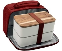 Pietų dėžutė su termo maišeliu Akinod Bento+Lunch bag 11:58 Blanc/Terracotta, AKI000056