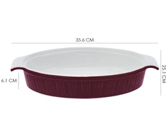 Porcelianinis kepimo indas Zyle ZY1830CDR raudonas, 2 L