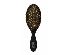 Wella Prabangus šepetys plaukams OSOM Professional Hair With Gold Plated Pins OSOMP2260, su nerūdijančio plieno auksu padengtais šereliais, juodos spalvos