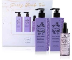 Plaukų priežiūros priemonių rinkinys šviesiems plaukams Saphira Glossy Skirtas šviesiems plaukams Trio, SAFGBTBOX