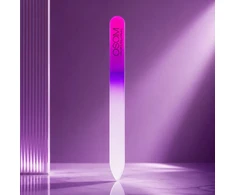 Stiklinė nagų dildė OSOM Professional NF04C03C06, smailiu galu, dvipusė su plastikiniu įdėklu, 13,5 cm