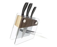 Peilių rinkinys Vinzer Crystal VNZ89113/VNZ50113, 6 vnt. su permatomu stovu