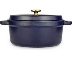 Apvalus emaliuotas ketaus puodas Zyle ZY01BLKI Ø27 cm, 5 l, mėlynas