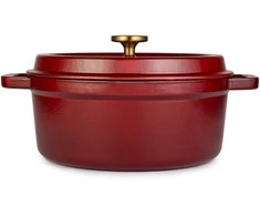 Apvalus emaliuotas ketaus puodas Zyle ZY01RKI Ø27 cm, 5 l, raudonas