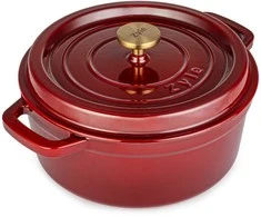 Apvalus emaliuotas ketaus puodas Zyle ZY01RKI Ø27 cm, 5 l, raudonas