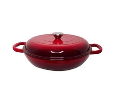 Apvalus emaliuotas ketaus puodas Zyle ZY030CRKI Ø30 cm, 3,5 l, raudonas