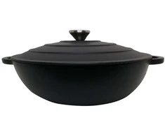 Apvalus emaliuotas ketaus puodas Zyle ZY030DBKI Ø30 cm, 4,8 l, juodas