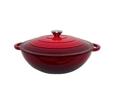Apvalus emaliuotas ketaus puodas Zyle ZY030DRKI Ø30 cm, 4,8 l, raudonas