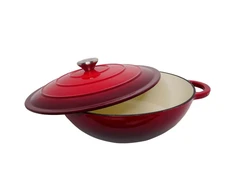 Apvalus emaliuotas ketaus puodas Zyle ZY030DRKI Ø30 cm, 4,8 l, raudonas
