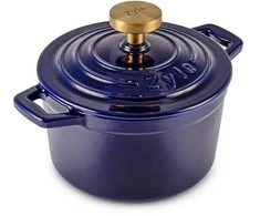 Apvalus emaliuotas ketaus puodas Zyle ZY03BLKI, Ø14 cm, mėlynas