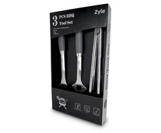 Grilio įrankių rinkinys Zyle BBQ Tool Set, ZY100SET, rinkinyje 3 vnt. įrankių: šepetėlis, mentelė, žnyplės