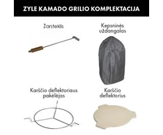 Kamado grilis su priedais Zyle 39,8 cm, Starter, ZY16KSRDSET, raudonas