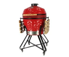 Kamado grilis su priedais Zyle 62 cm, X Large Diamond ZY24KSRDDISET, raudonas