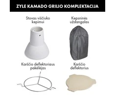 Kamado grilis su priedais Zyle 62 cm, X Large Diamond ZY24KSRDDISET, raudonas