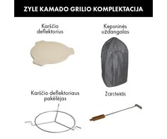 Kamado grilis su priedais Zyle 62 cm, X Large ZY24RDSET, raudonas