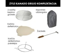 Kamado grilis su priedais Zyle Kamado 69 cm, The King ZY27RDSET, raudonas