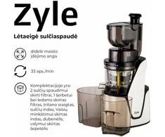 Lėtaeigė sulčiaspaudė Zyle, ZY016WSJ, su didele maisto įdėjimo anga