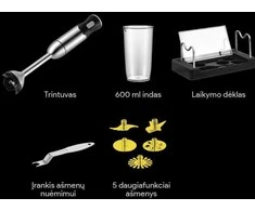 Daugiafunkcis maisto smulkintuvas Zyle ZY101PRO su titanu padengtais ašmenimis, 1000 W
