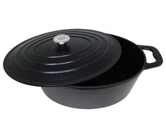 Ovalus emaliuotas ketaus puodas Zyle ZY036BKI, talpa 7,7 l, juodas