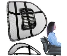 Back support with massager for armchair