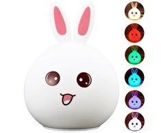 Children's led night light rabbit rgb touch