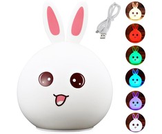 Children's led night light rabbit touch rgb