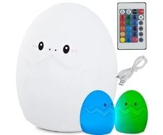 Children's night light led egg rgb remote control usb