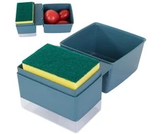 Dish liquid dispenser sponge container drainer