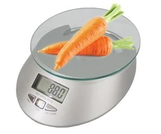 Virtuvinės svarstyklės Electronic glass kitchen waiter 5kg / 1g clock
