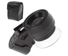 Jeweller's loupe 2 led uv 45x glass