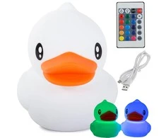 Led duck night light rgb remote control usb