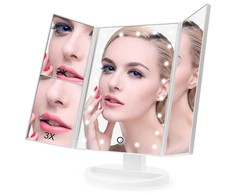 LED illuminated magnification cosmetic mirror