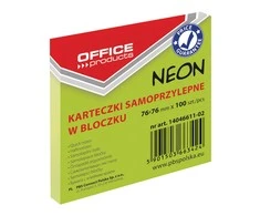 Office Products Lip.lapeliai 76x76/100 OFFp, neon žali