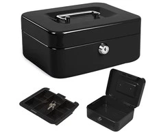 Metal money box safe key documents