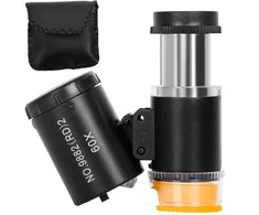 Pocket microscope jeweler's magnifier 2 led uv