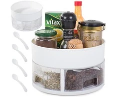 Rotating organiser for kitchen drawer container