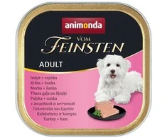 Animoda Animonda Vom feinsten suaugusių šunų konservuotas pašaras su kalakutiena ir kumpiu, 150g