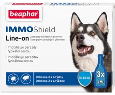 Beaphar Antiparazitiniai šunų lašai Immo Shield 1 pipetė vidutinėms veislėms